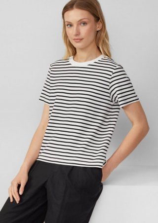 s.Oliver Verkürztes T-Shirt aus Interlockjersey - creme