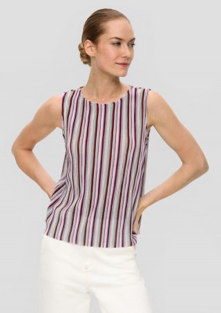 s.Oliver Plissiertes Top im Loose Fit - rubinrot
