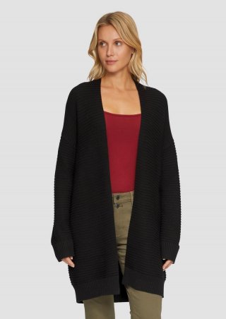 s.Oliver Strickjacke im Oversize-Look mit Ottoman-Struktur - schwarz