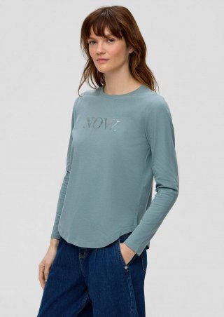 s.Oliver Longsleeve mit Frontprint - türkisblau