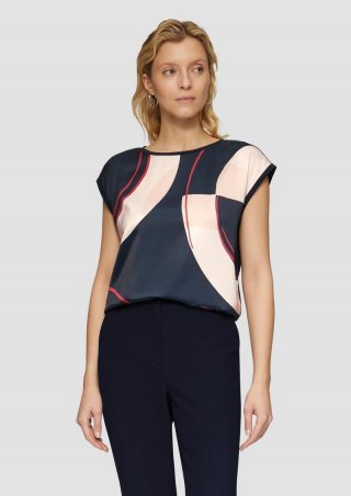 s.Oliver Ärmelloses Shirt im Fabricmix - navy