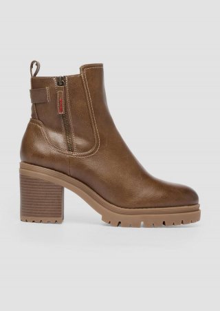 s.Oliver Stiefeletten mit Blockabsatz - cognac