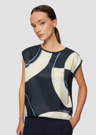 s.Oliver Ärmelloses Shirt im Fabricmix - navy