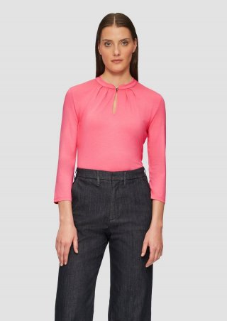 s.Oliver T-Shirt mit 3/4-Arm aus Viskosemix - rosa