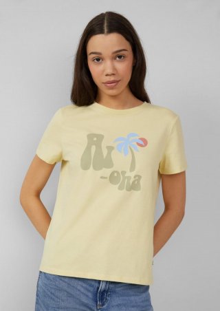 s.Oliver Baumwollshirt mit Frontprint - vanille
