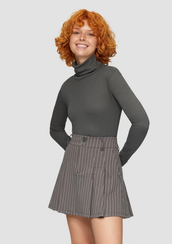 s.Oliver Langarmshirt mit Rollkragen - anthrazit