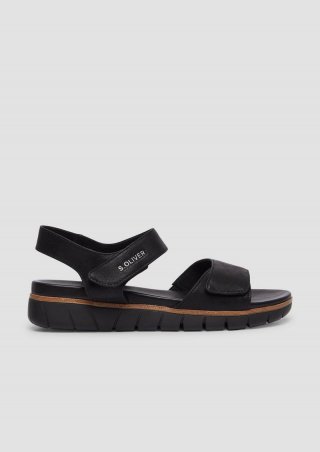 s.Oliver Sling-Sandalen mit Klettverschluss - schwarz