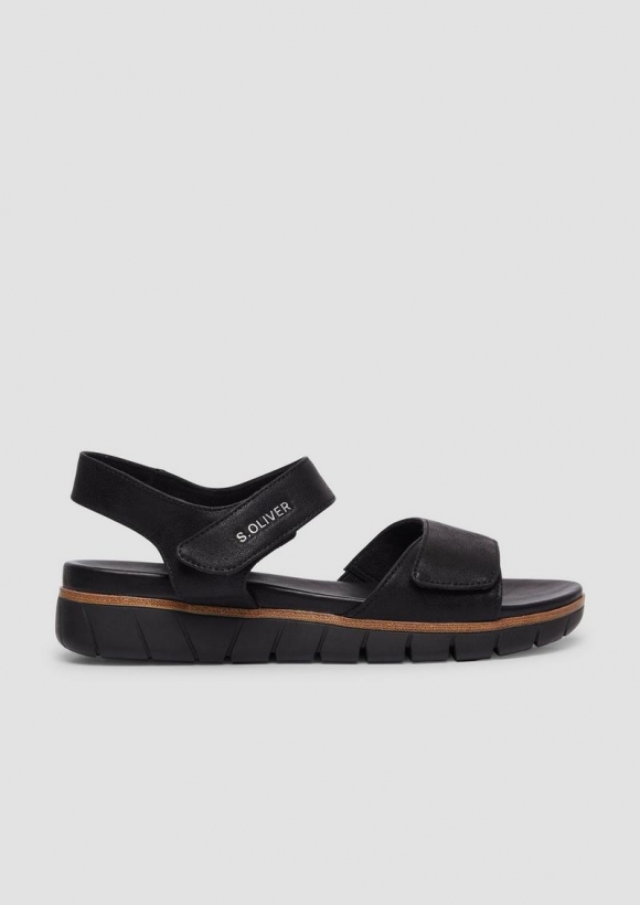 s.Oliver Sling-Sandalen mit Klettverschluss - schwarz