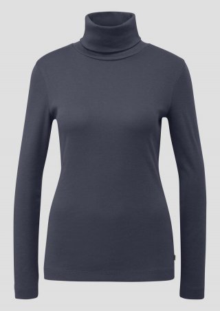 s.Oliver Langarmshirt mit Rollkragen - tiefblau