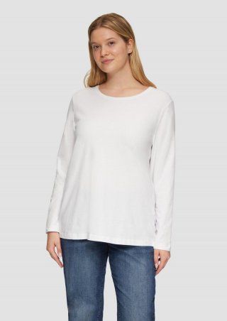 s.Oliver Longsleeve aus Baumwollstretch - weiß