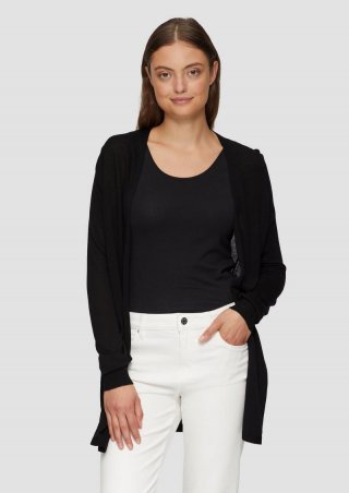 s.Oliver Feinstrick-Cardigan aus reiner Viskose - schwarz