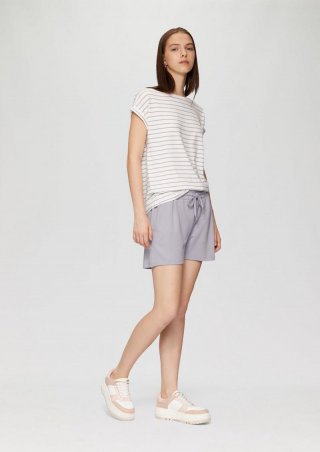 s.Oliver Shorts aus Interlock-Jersey mit Elastikbund und Eingrifftaschen - grau