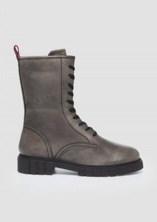 s.Oliver Schnür-Stiefel aus Leder - graphit