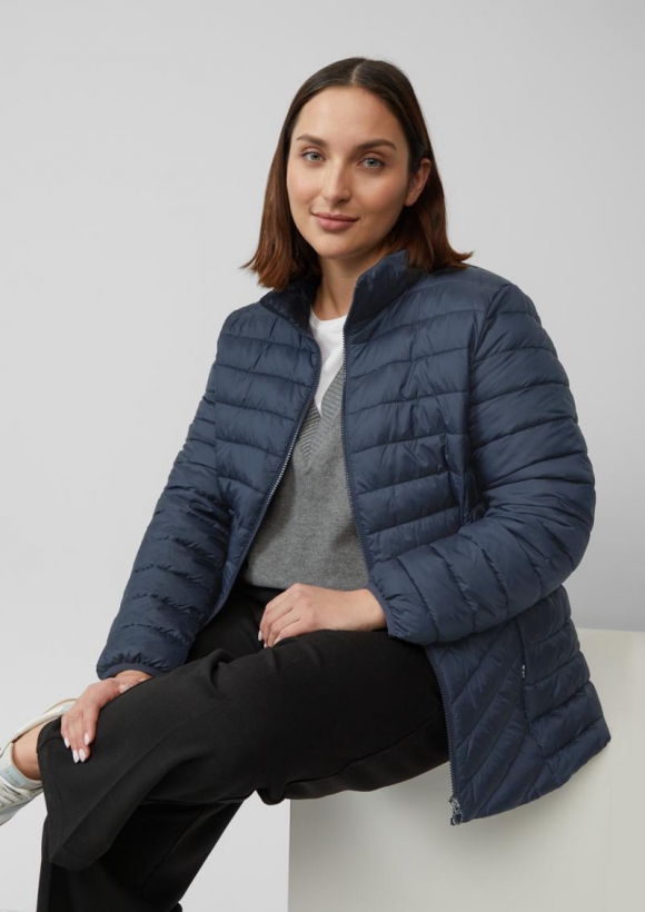 s.Oliver Leichte Steppjacke mit Stehkragen - navy
