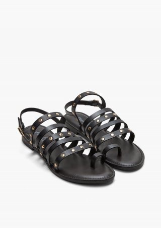 s.Oliver Riemchen-Sandalen aus Echtleder - schwarz