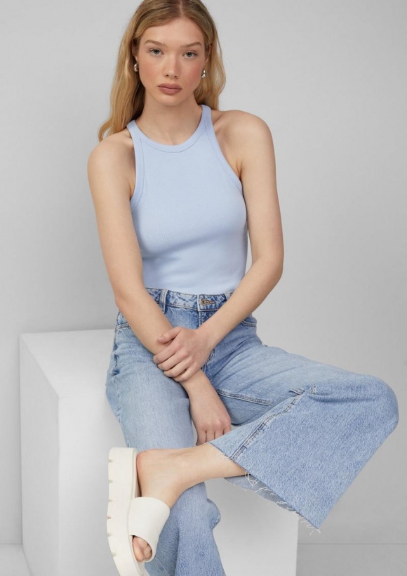 s.Oliver Geripptes Tanktop - hellblau