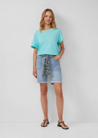 s.Oliver Jeans-Bermuda Karolin / Regular Fit / Mid Rise / Bindegürtel - blau