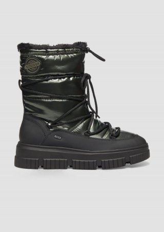 s.Oliver Warm gefütterte Boots mit Metallic-Effekt - olivgrün