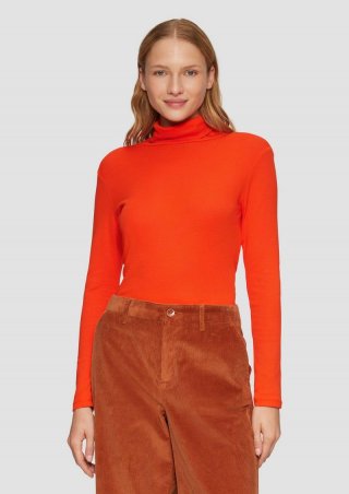 s.Oliver Elastisches Langarmshirt mit Rollkragen - orange
