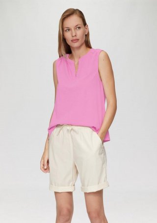 s.Oliver Ärmelloses Shirt mit Tunika-Ausschnitt und Garment Dye - rosa