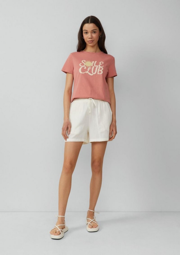 s.Oliver Shorts aus Musselin - ecru