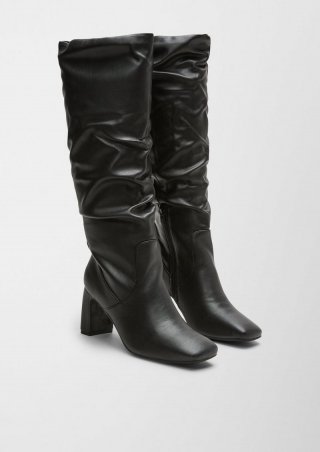 s.Oliver Kunstleder-Stiefel - schwarz