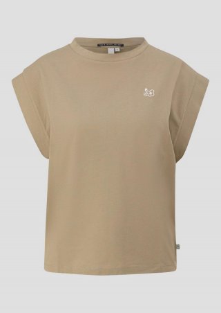 s.Oliver T-Shirt im Loose Fit mit Stickerei - helles olivgrün