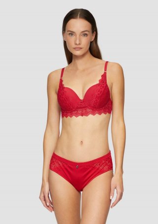 s.Oliver Push-up BH mit Spitzen-Detail - rot