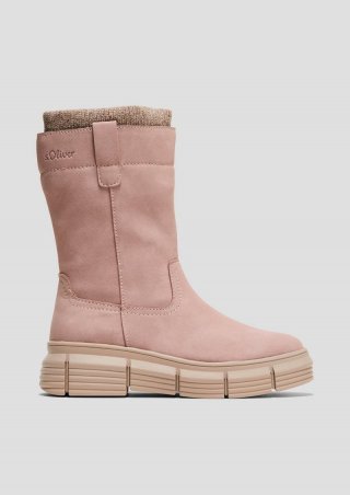 s.Oliver Stiefel in Veloursleder-Optik - altrosa