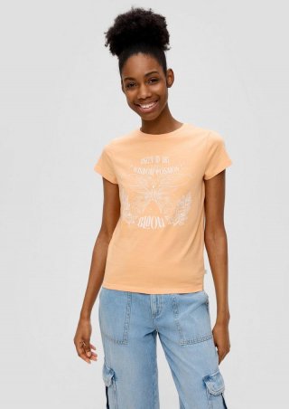 s.Oliver T-Shirt mit Frontprint - papaya