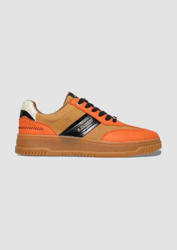 s.Oliver Schnürer mit Kontrast-Details - orange
