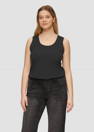 s.Oliver Tanktop aus elastischem Jersey - schwarz
