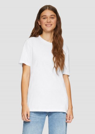 s.Oliver Oversized T-Shirt aus weicher Baumwolle - weiß