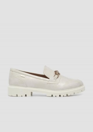 s.Oliver Modische Loafer in Leder-Optik - hellgrau