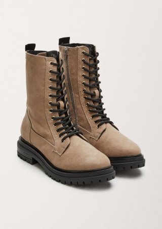 s.Oliver Stiefel in Veloursleder-Optik - hellbraun