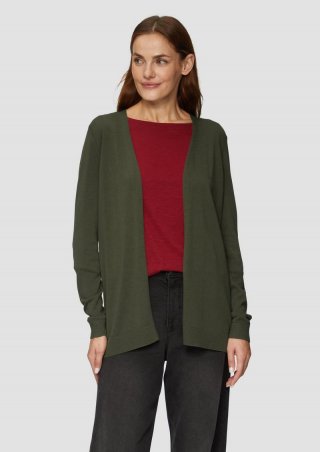 s.Oliver Cardigan aus Viskose-Baumwollmix - olivgrün