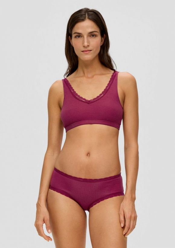 s.Oliver Spitzenpanty im 2er-Pack - bordeaux
