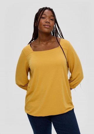 s.Oliver Blusenshirt mit Piquéstruktur - goldgelb