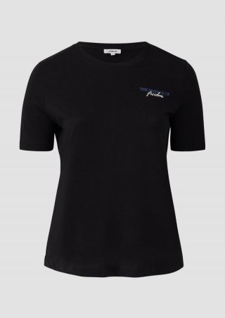 s.Oliver T-Shirt mit Front- und Rückenprint - schwarz