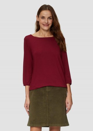 s.Oliver Shirt mit All-over-Print aus Viskosestretch - rubinrot