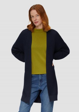 s.Oliver Strickjacke mit Strukturmuster - navy