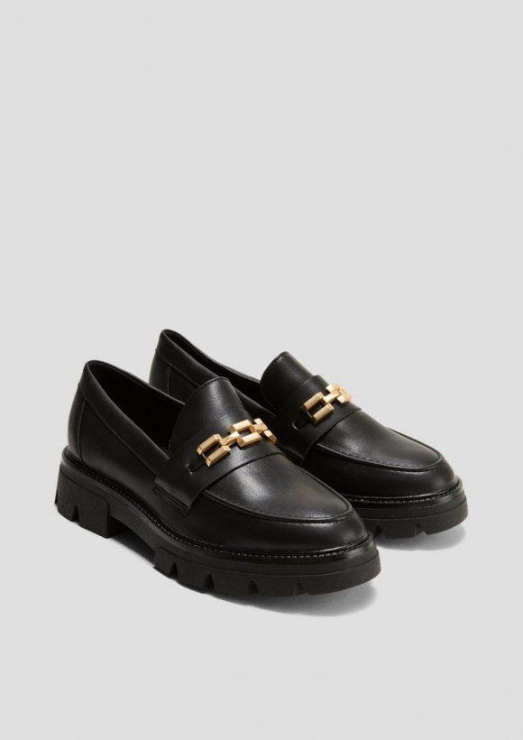 s.Oliver Loafer mit Schmuck-Detail - schwarz