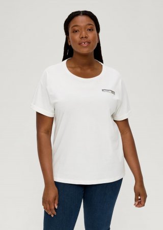 s.Oliver Baumwollshirt mit Frontprint - creme