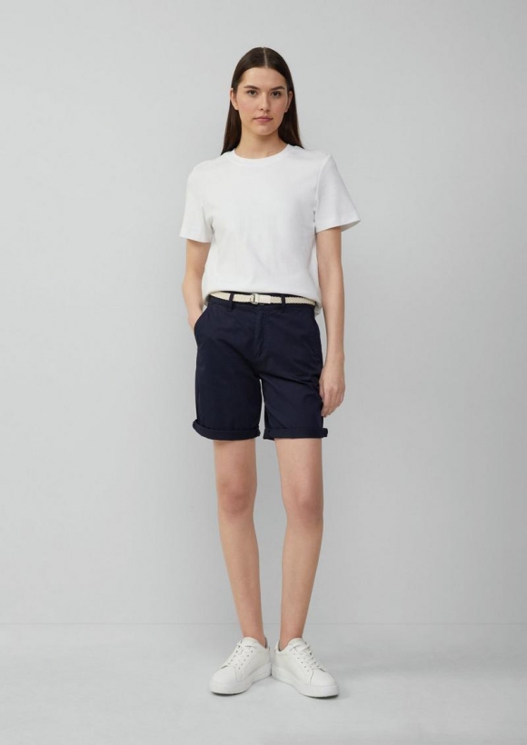 s.Oliver Shorts mit geflochtenem Gürtel und Garment Dye - navy