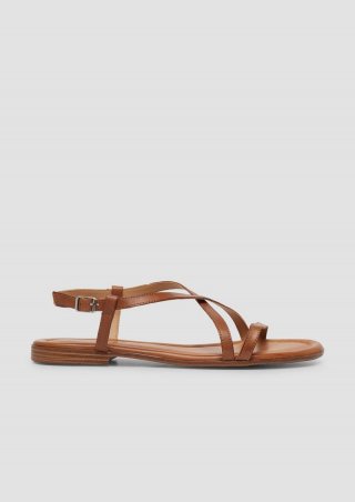 s.Oliver Sandalen aus Leder - cognac