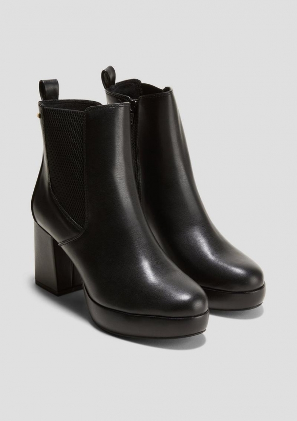 s.Oliver Chelsea Boots mit Blockabsatz - schwarz