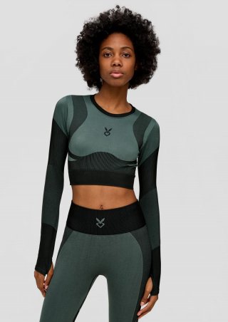 s.Oliver Cropped Sport-Shirt - minze