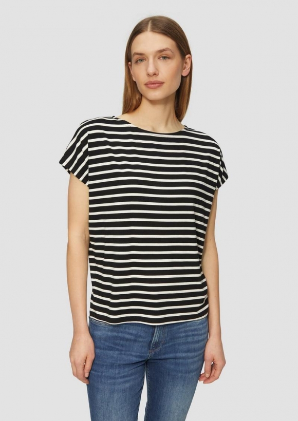 s.Oliver T-Shirt aus Viskosestretch im Relaxed Fit - schwarz