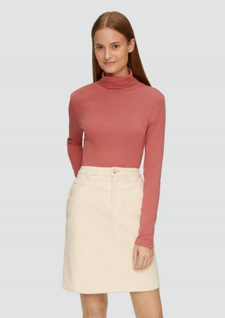 s.Oliver Elastisches Langarmshirt mit Rollkragen - papaya