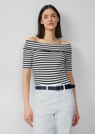 s.Oliver Shirt mit Off-Shoulder-Ausschnitt - ecru